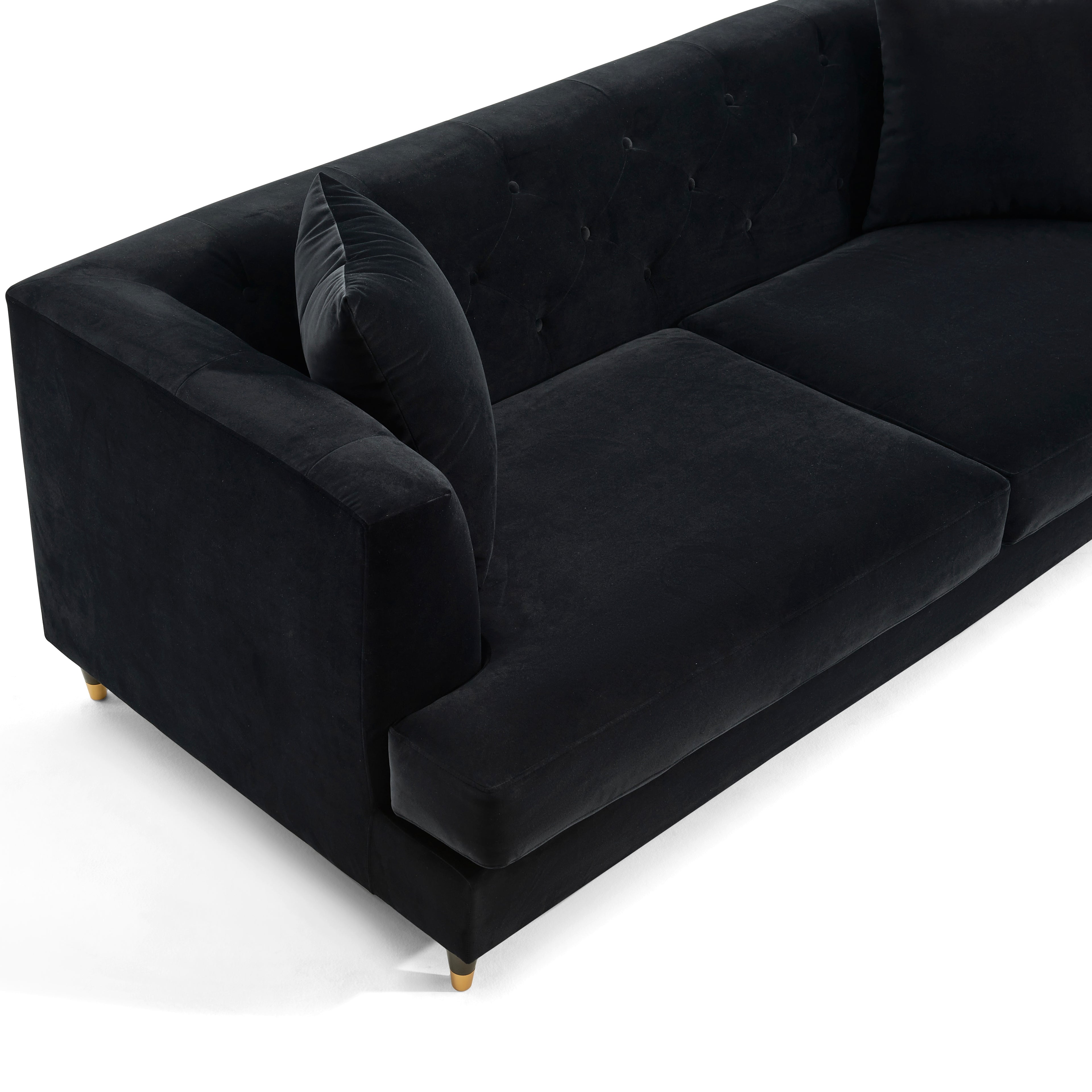 Tribeca Velvet Sofa – 3 Seater | Black