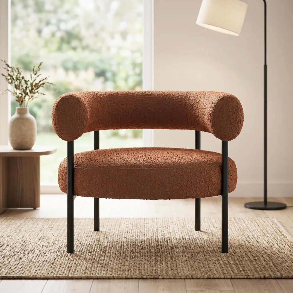 Eclipse Chair – Burnt Orange | Boucle