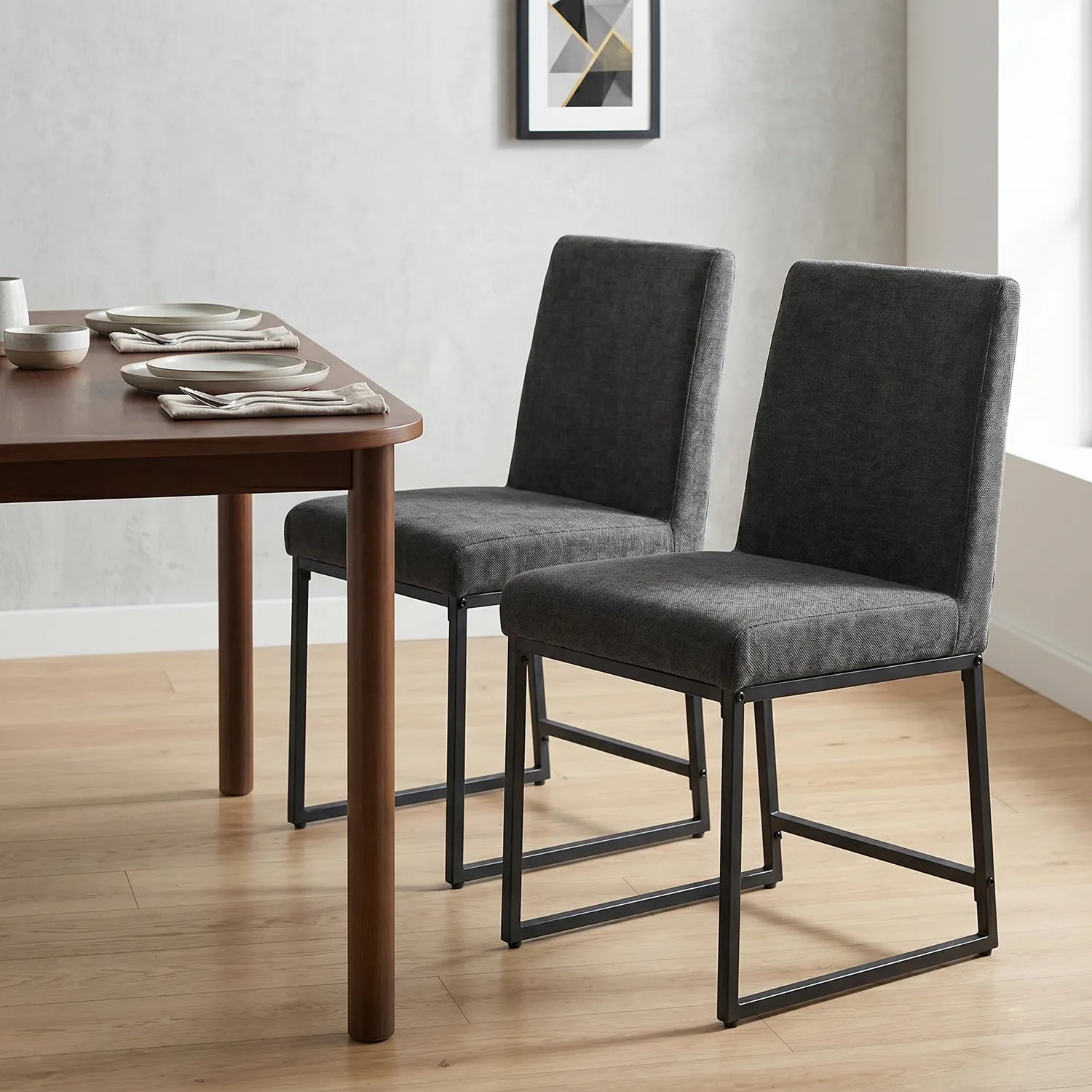 Bralan Dining Chairs – Set of 2 | Dark Grey