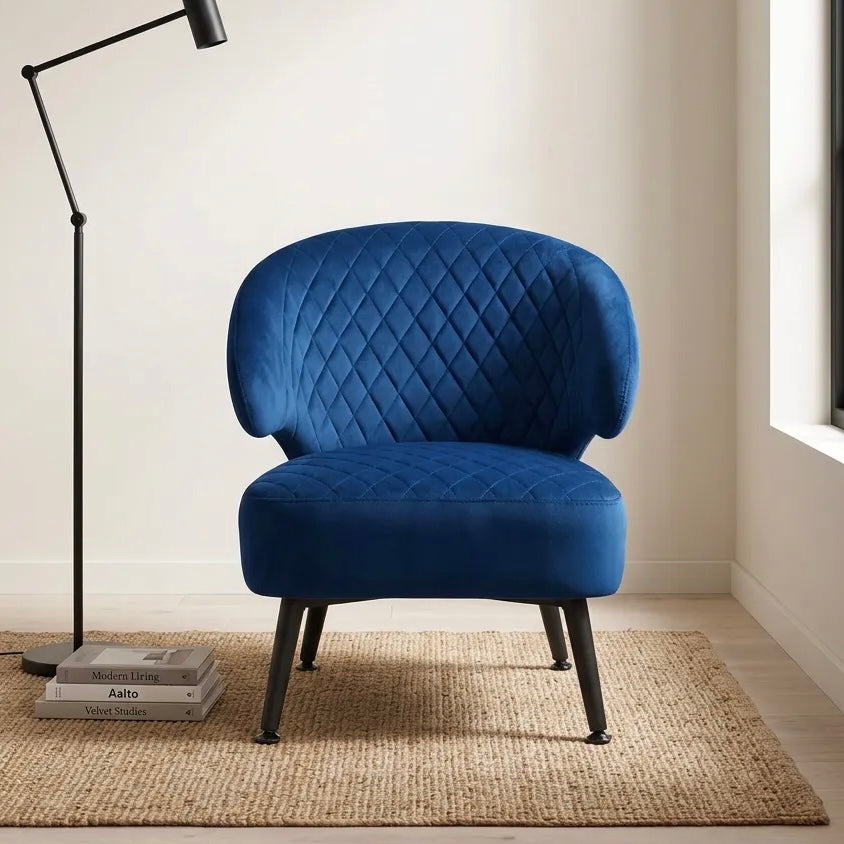 Gemma Accent Chair – Velvet | Navy