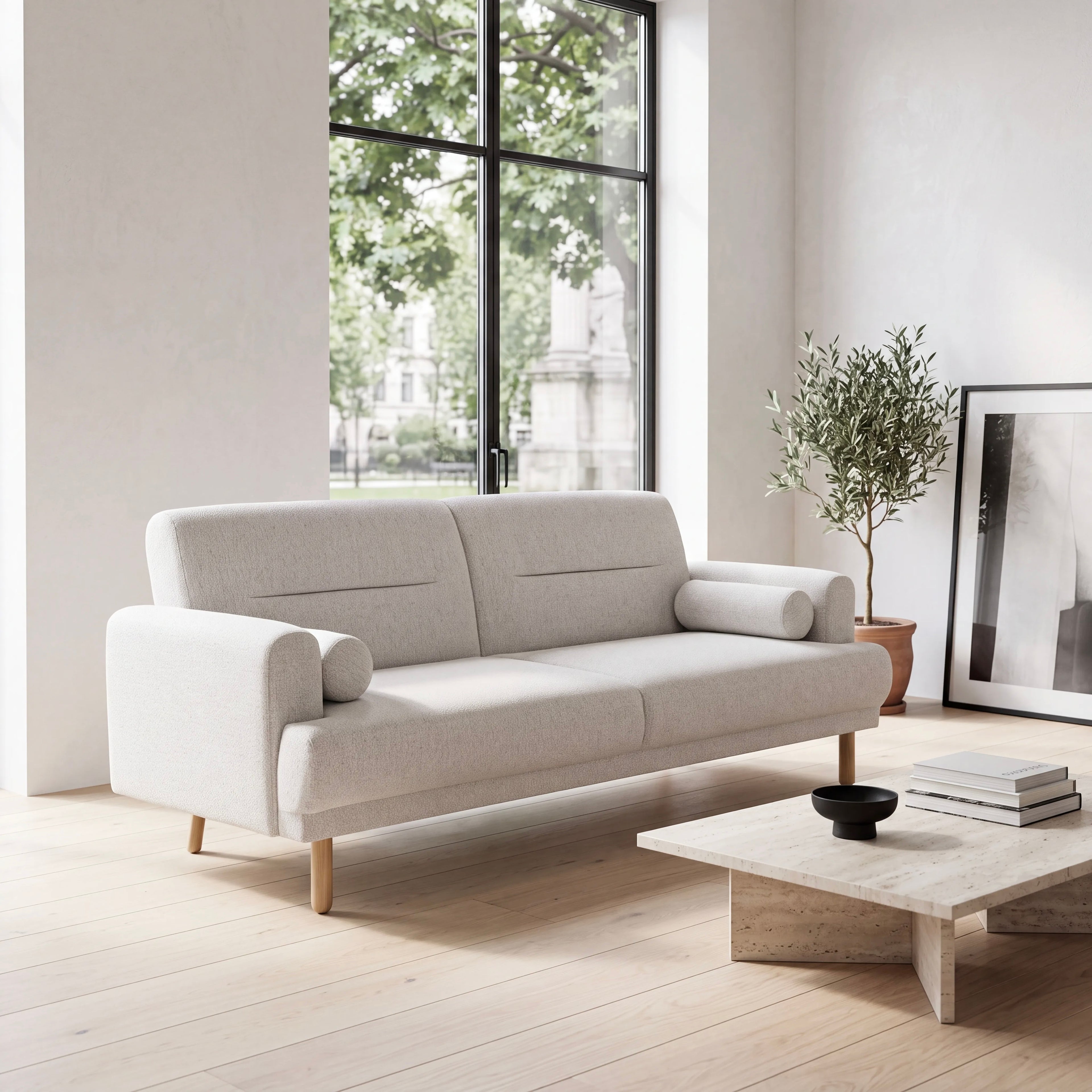 Nuvah Sofa Bed – 3 Seater | Off White