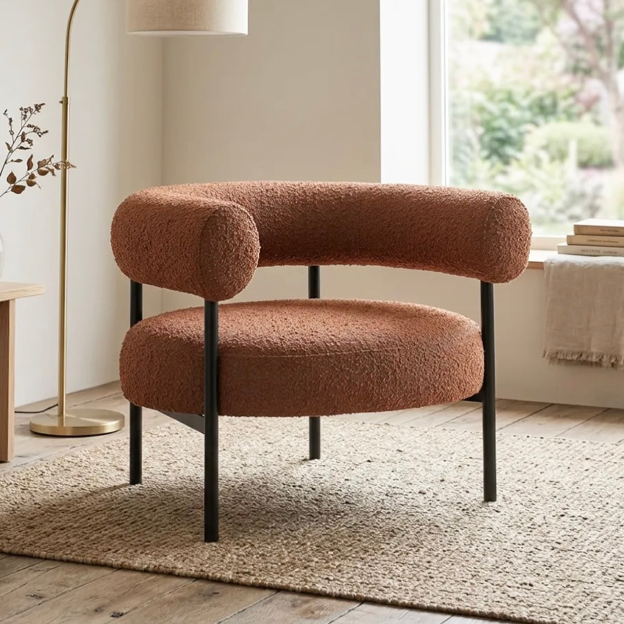 Eclipse Chair – Burnt Orange | Boucle