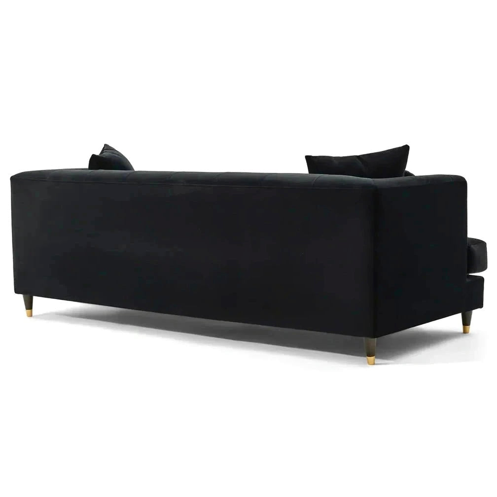 Tribeca Velvet Sofa – 3 Seater | Black