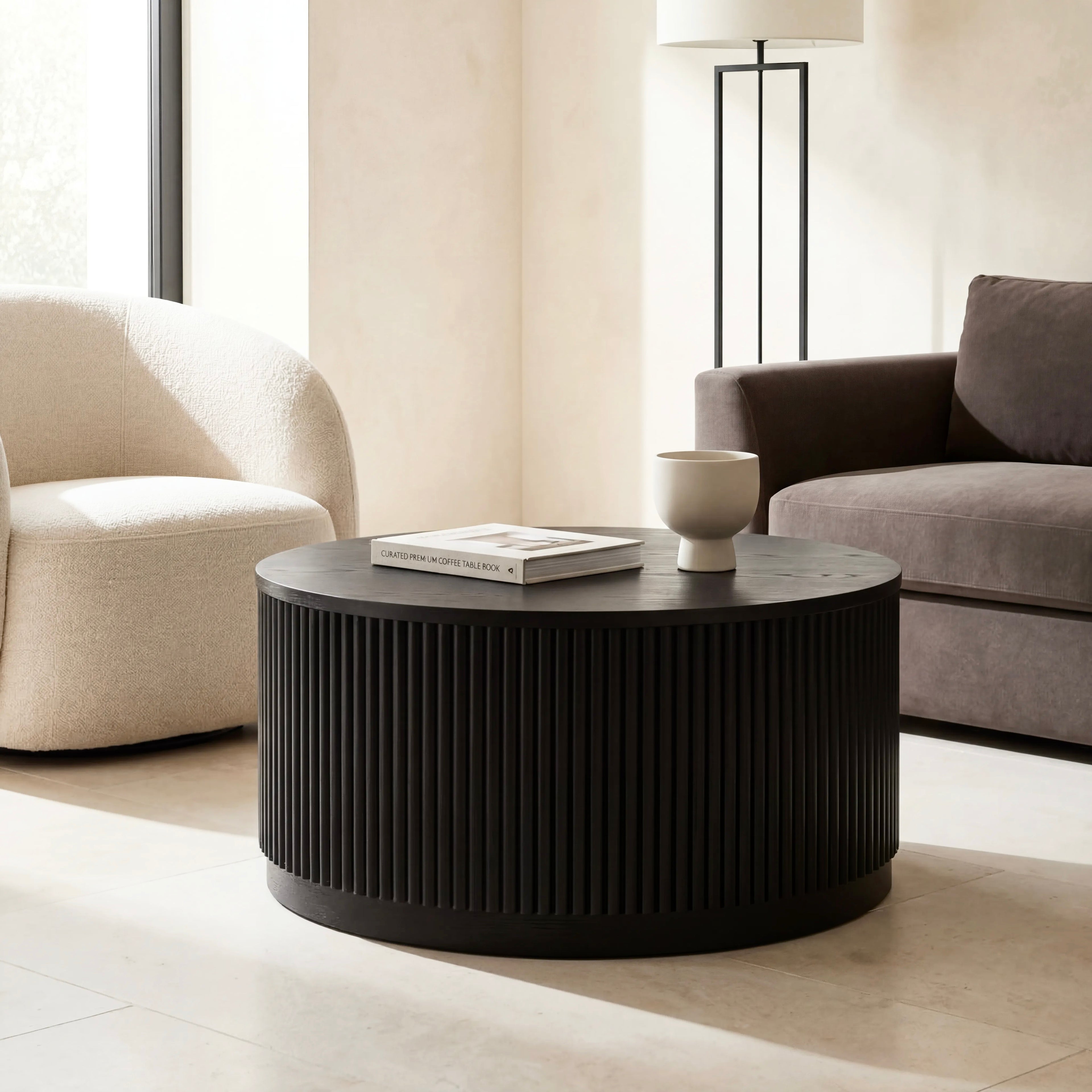 Allegro Coffee Table – Round | Black Wood