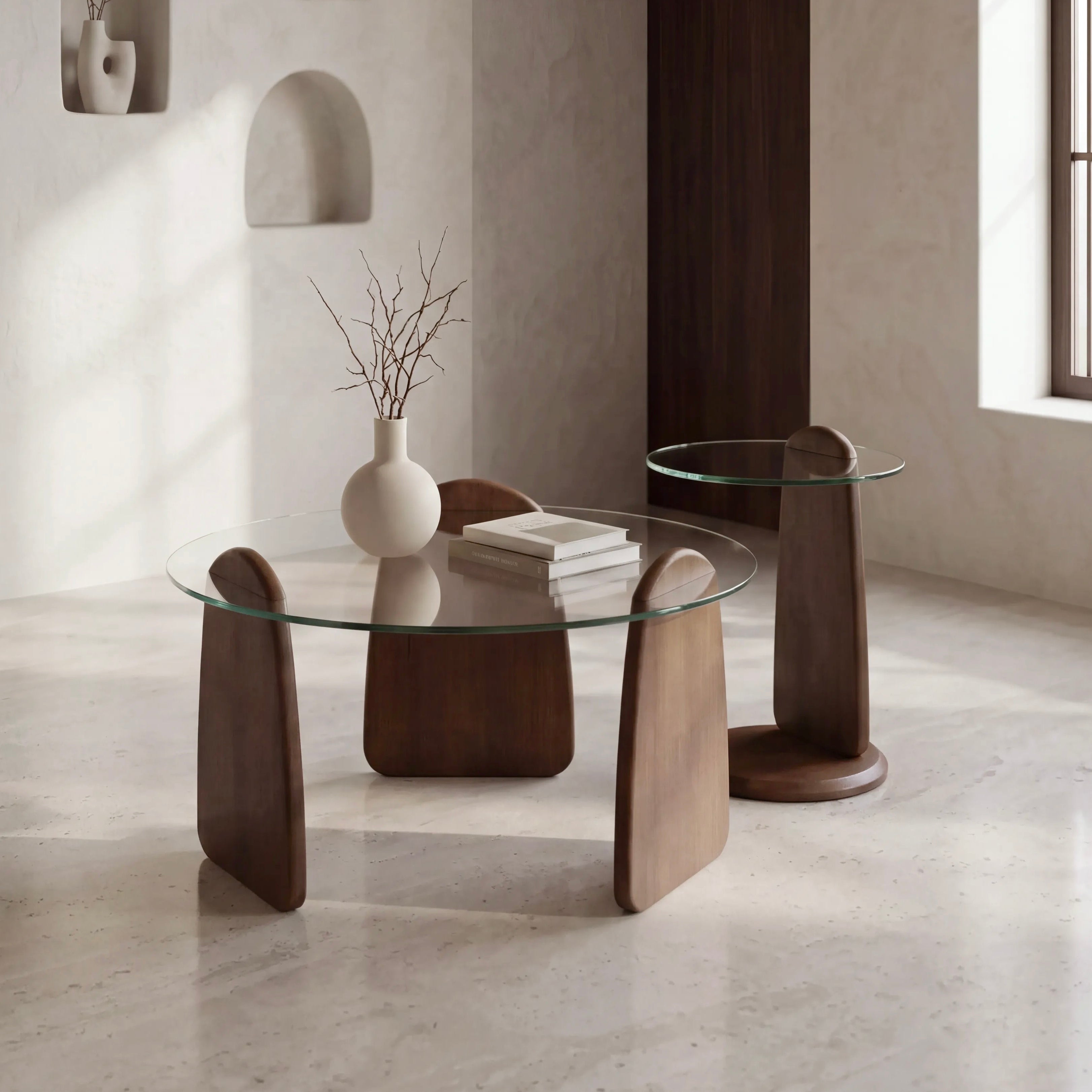 Forma Coffee Table Set – Set of 2 | Walnut