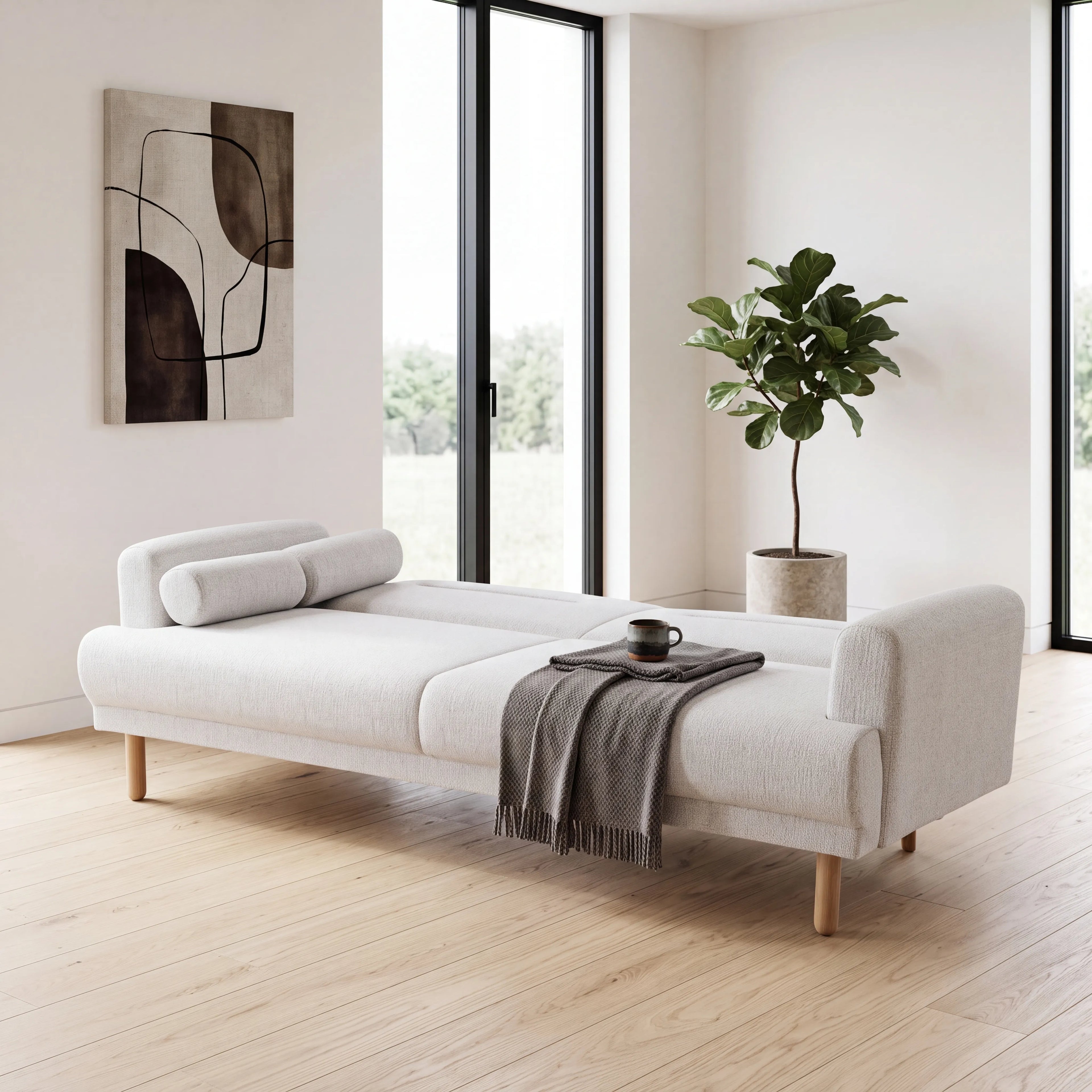 Nuvah Sofa Bed – 3 Seater | Off White