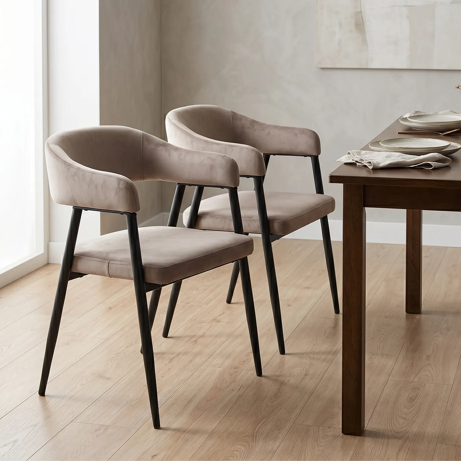 Chelsea Dining Chairs – Set of 2 | Taupe