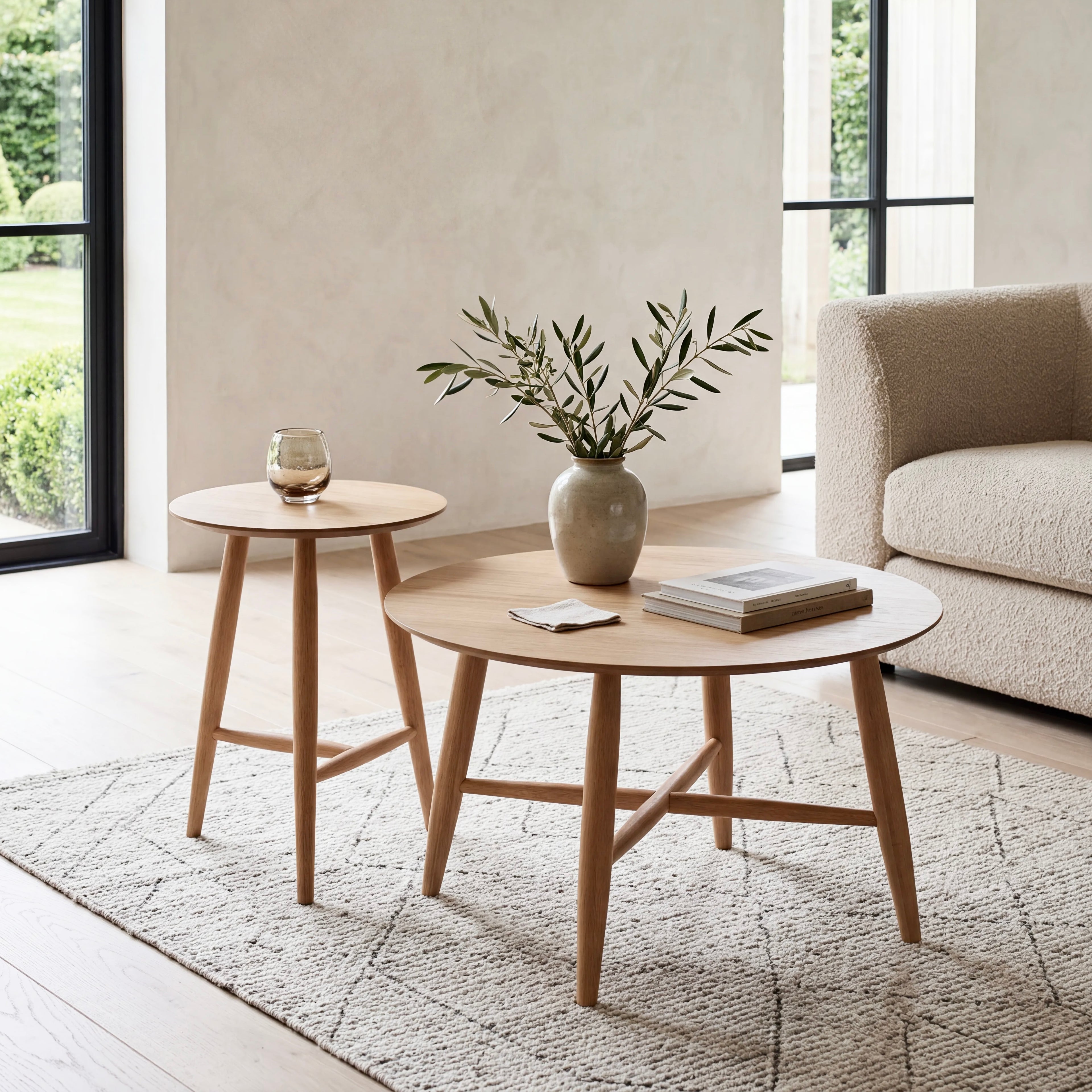 Sander Coffee Table Set – Set of 2 | Natural Oak