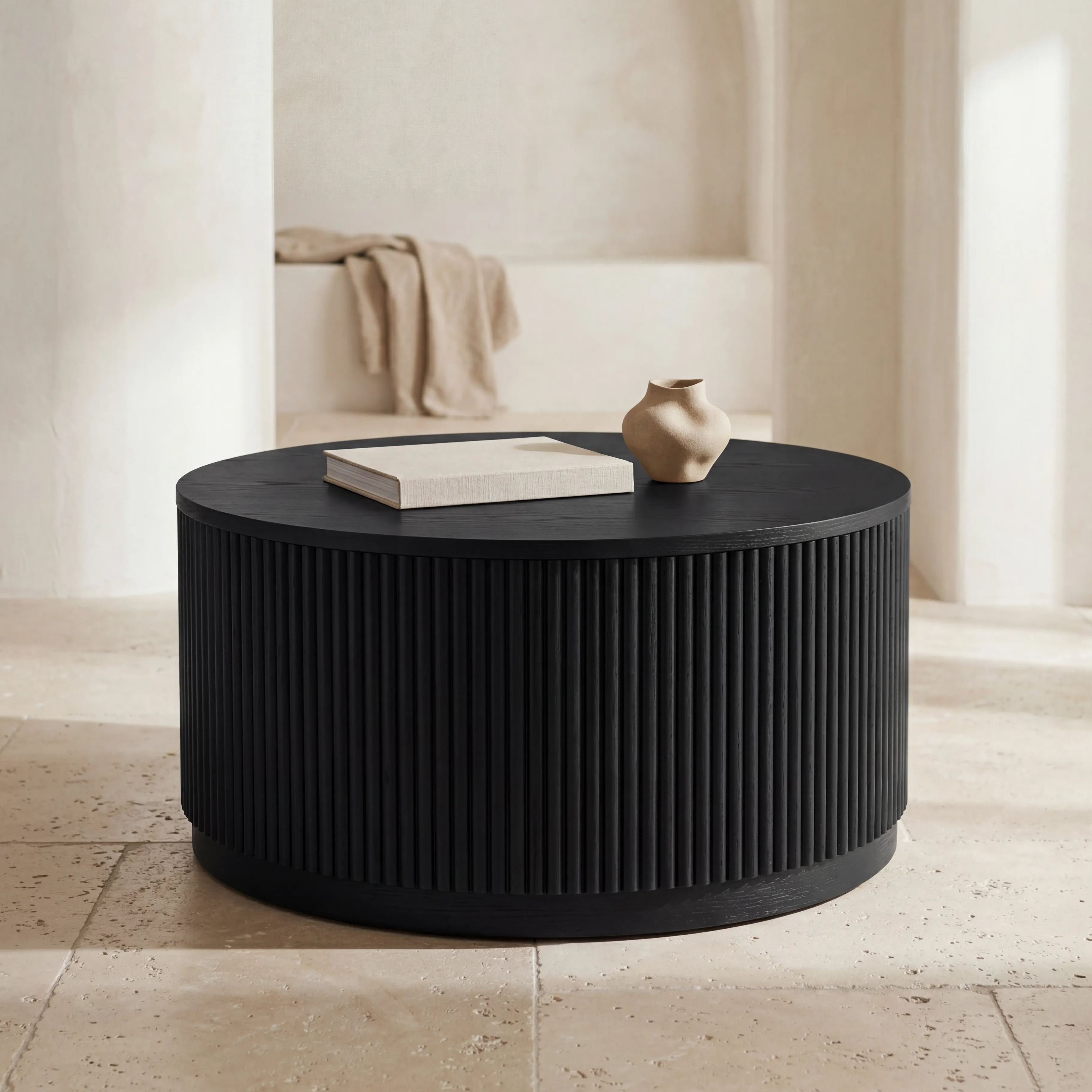 Allegro Coffee Table – Round | Black Wood