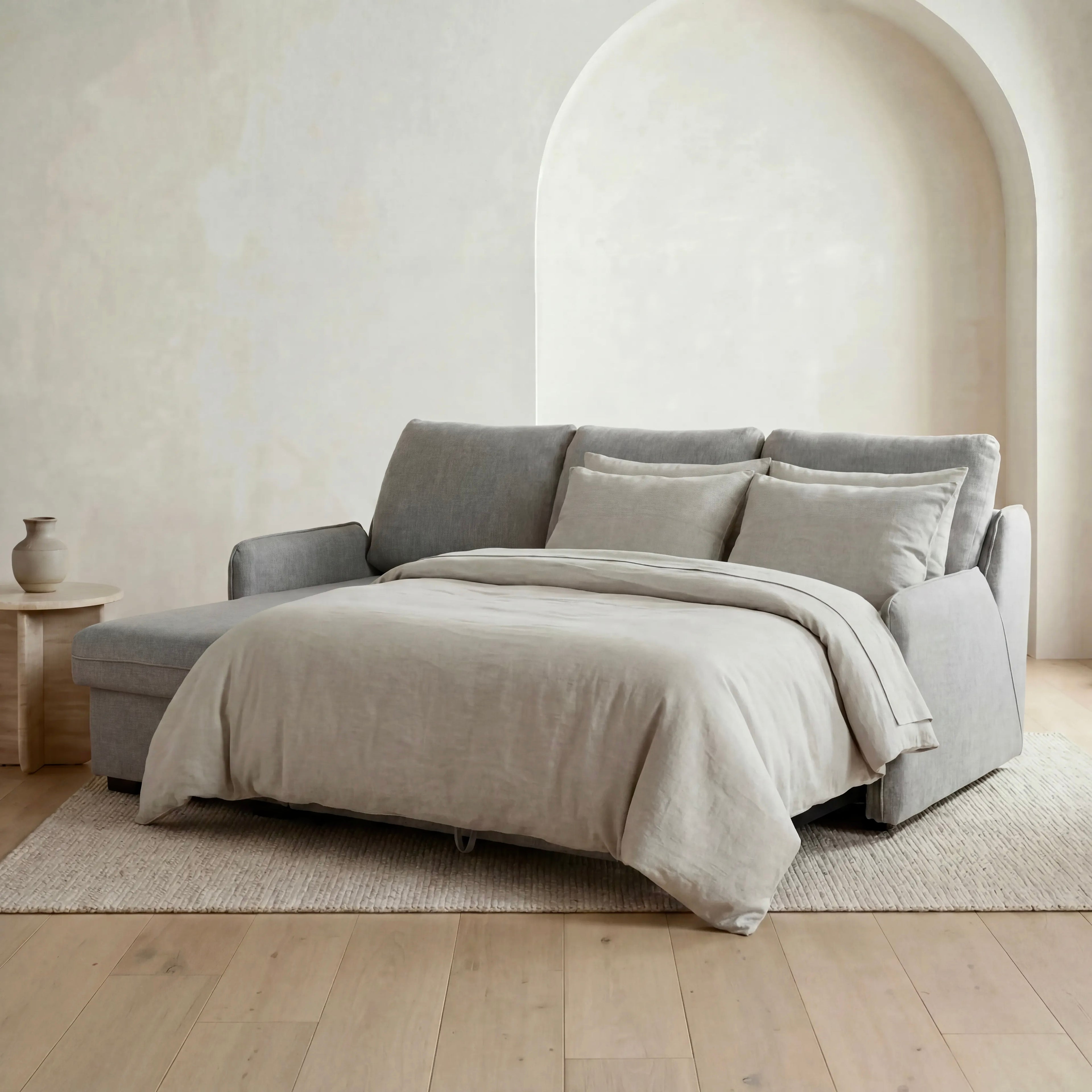 Movra Corner Sofa Bed (Storage) – 3 Seater | Grey
