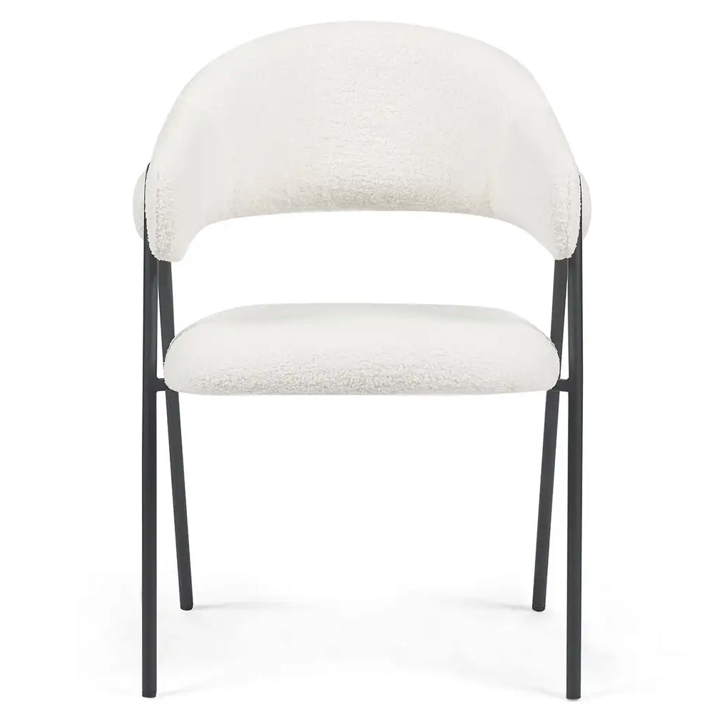 Noah Dining Chairs – Set of 2 | White Sherpa Fleece