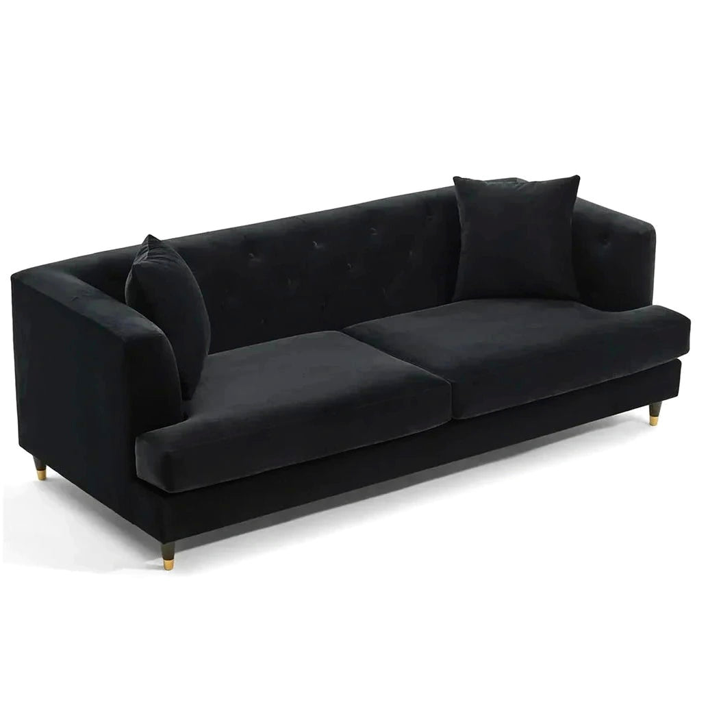 Tribeca Velvet Sofa – 3 Seater | Black