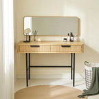 Alder Dressing Table & Mirror – One Drawer | Natural Oak