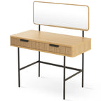 Alder Dressing Table & Mirror – One Drawer | Natural Oak