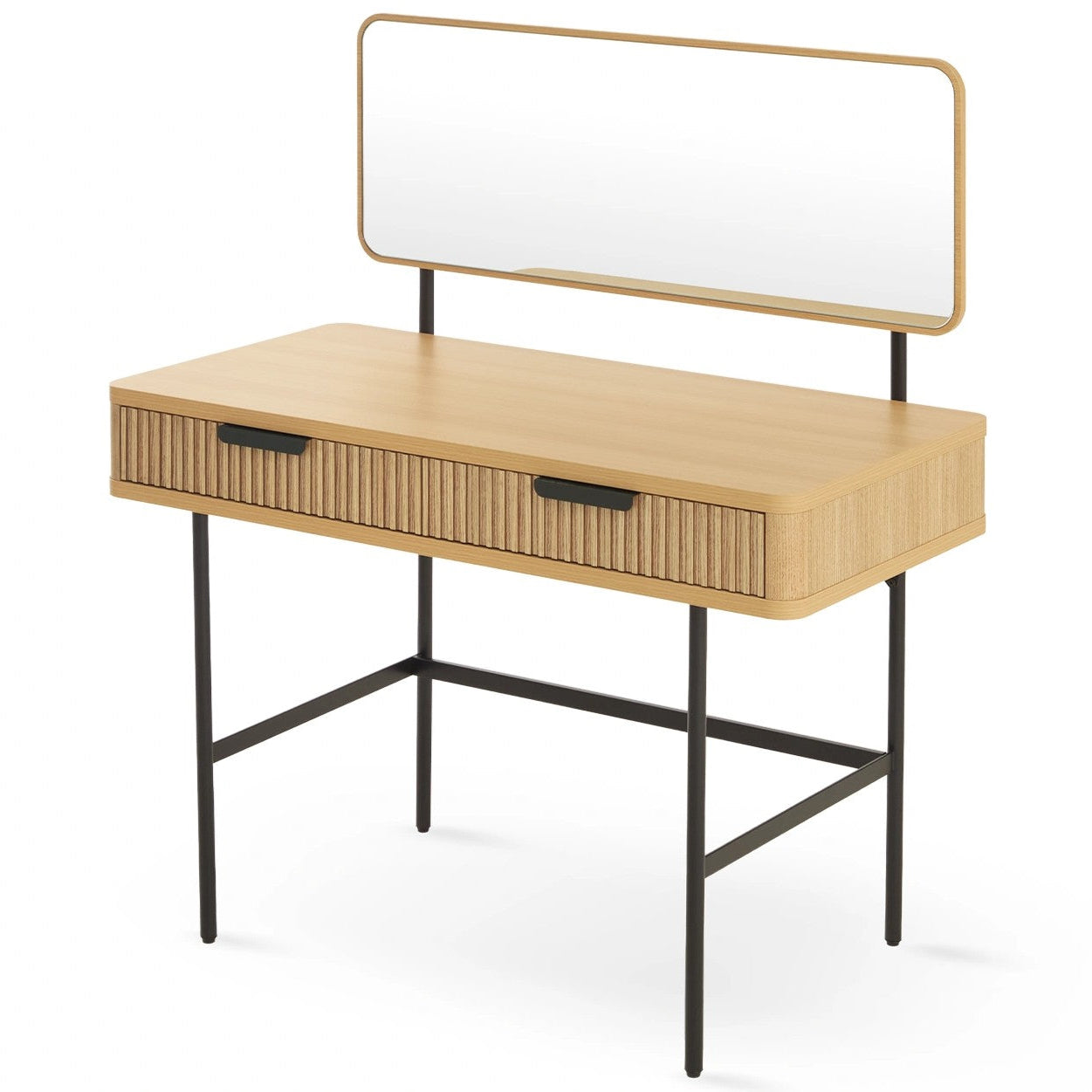 Alder Dressing Table & Mirror – One Drawer | Natural Oak