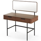 Alder Dressing Table & Mirror – One Drawer | Walnut