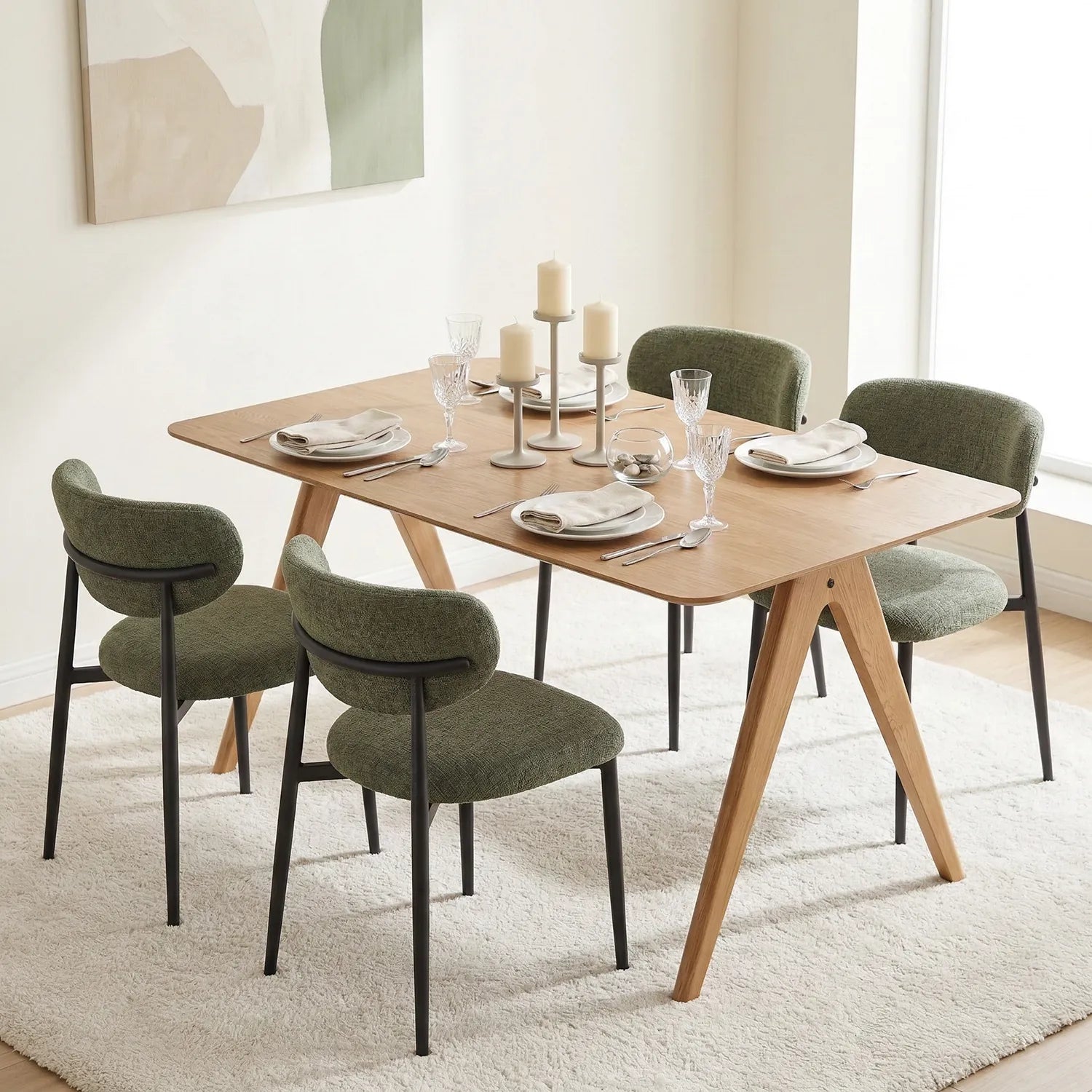 Almos Dining Chairs – Set of 4 | Green