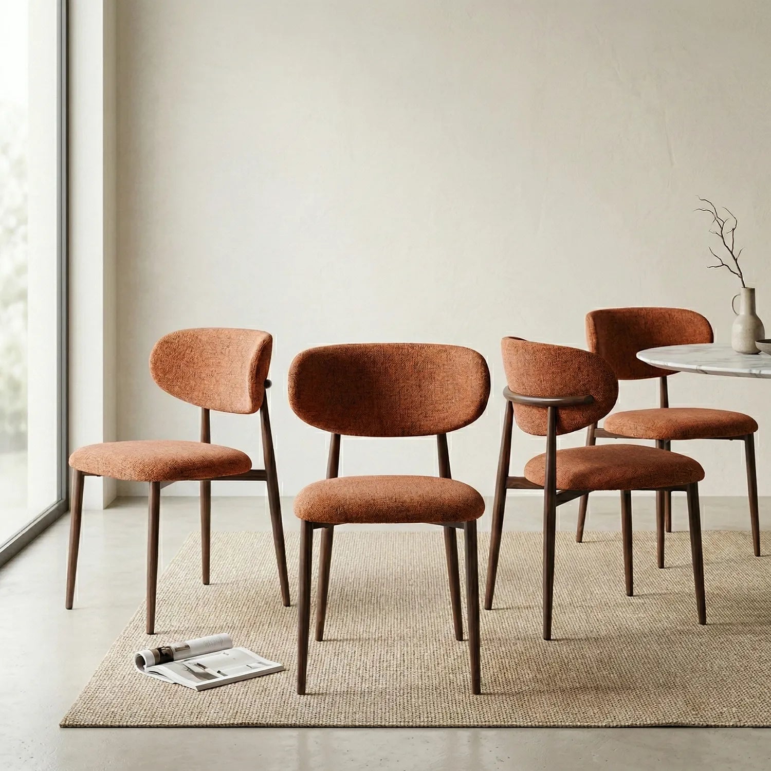 Almos Dining Chairs – Set of 4 | Burnt Orange