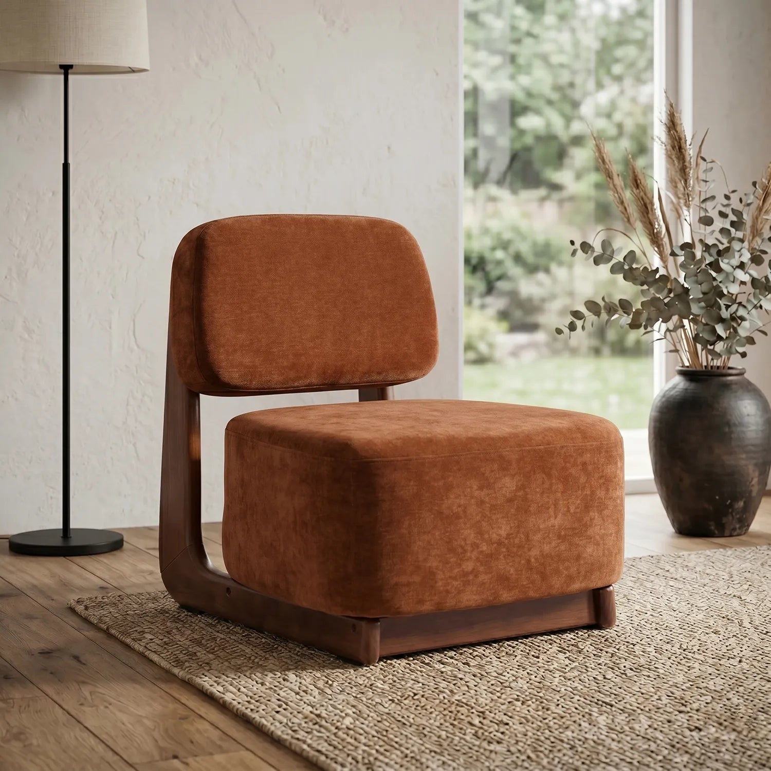 Amillo Accent Chair – Textured | Rusty Orange