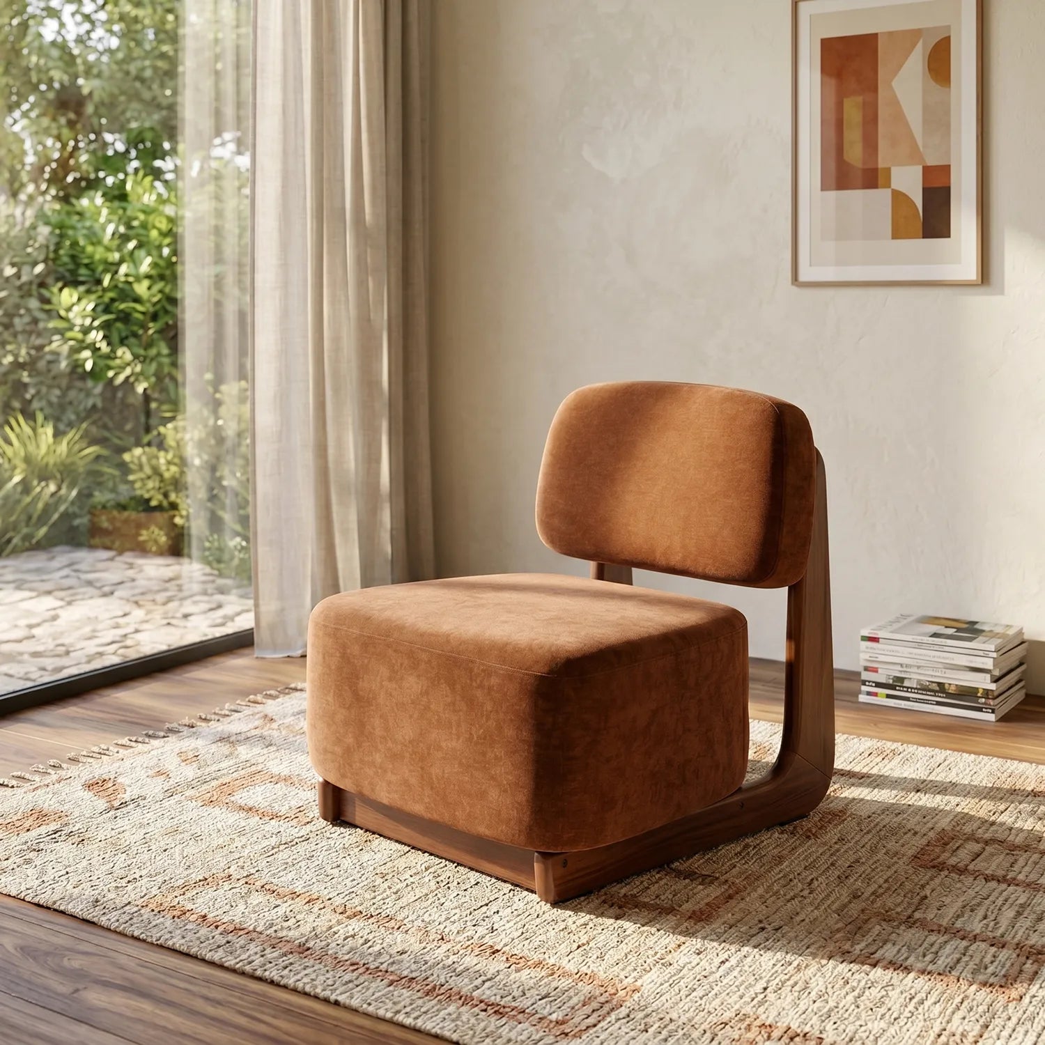 Amillo Accent Chair – Textured | Rusty Orange