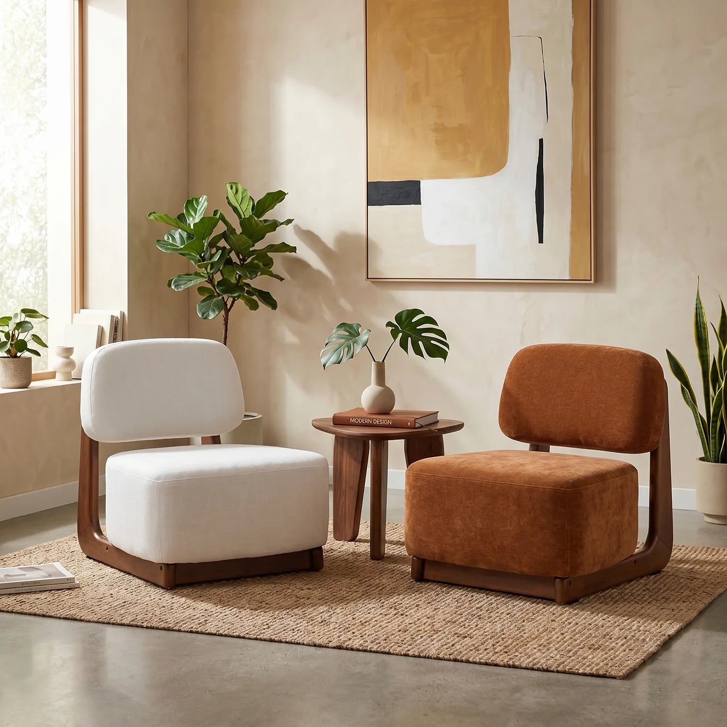 Amillo Accent Chair – Textured | Rusty Orange