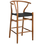 Blanca Bar Stool – Black Rope | Walnut Finish