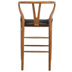 Blanca Bar Stool – Black Rope | Walnut Finish