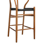 Blanca Bar Stool – Black Rope | Walnut Finish