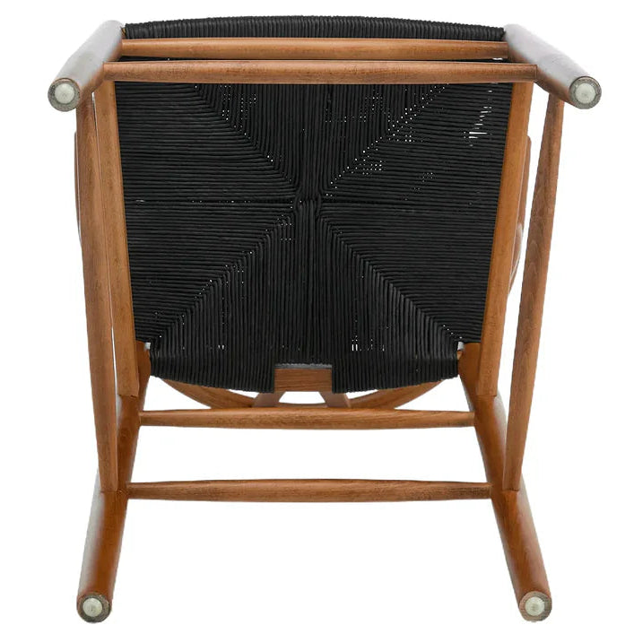 Blanca Bar Stool – Black Rope | Walnut Finish