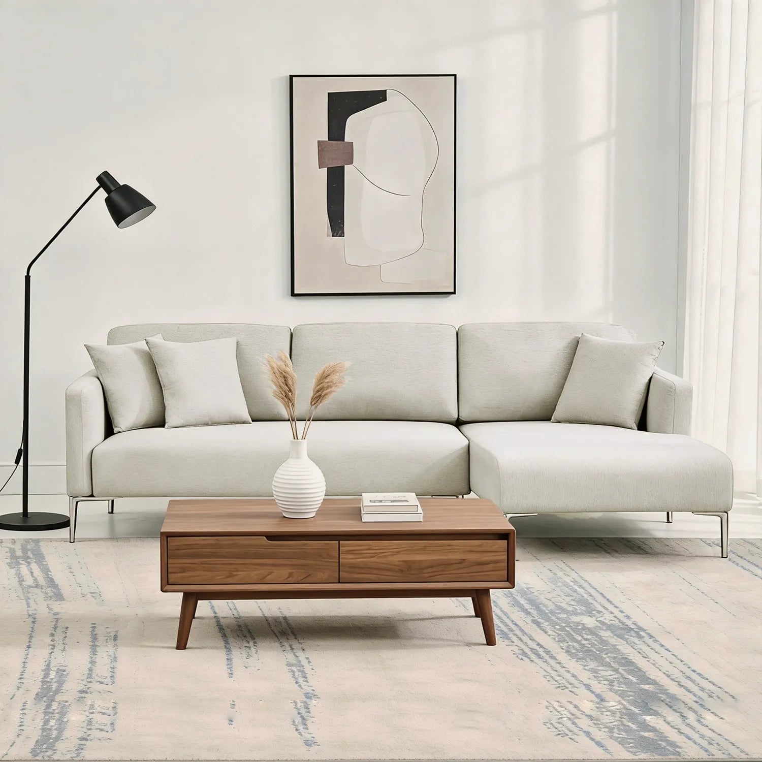 Barry Right Corner Sofa – 3 Seater | Taupe Grey