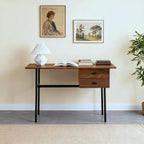 Canyon Dressing Table & Mirror – Two Drawer | Walnut
