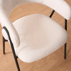 Noah Dining Chairs – Set of 2 | White Sherpa Fleece