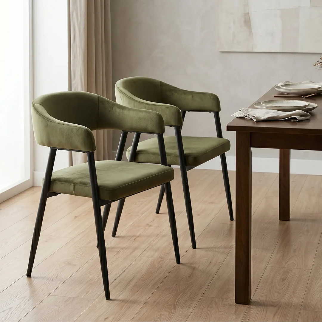 Chelsea Dining Chairs – Set of 2 | Olive Green