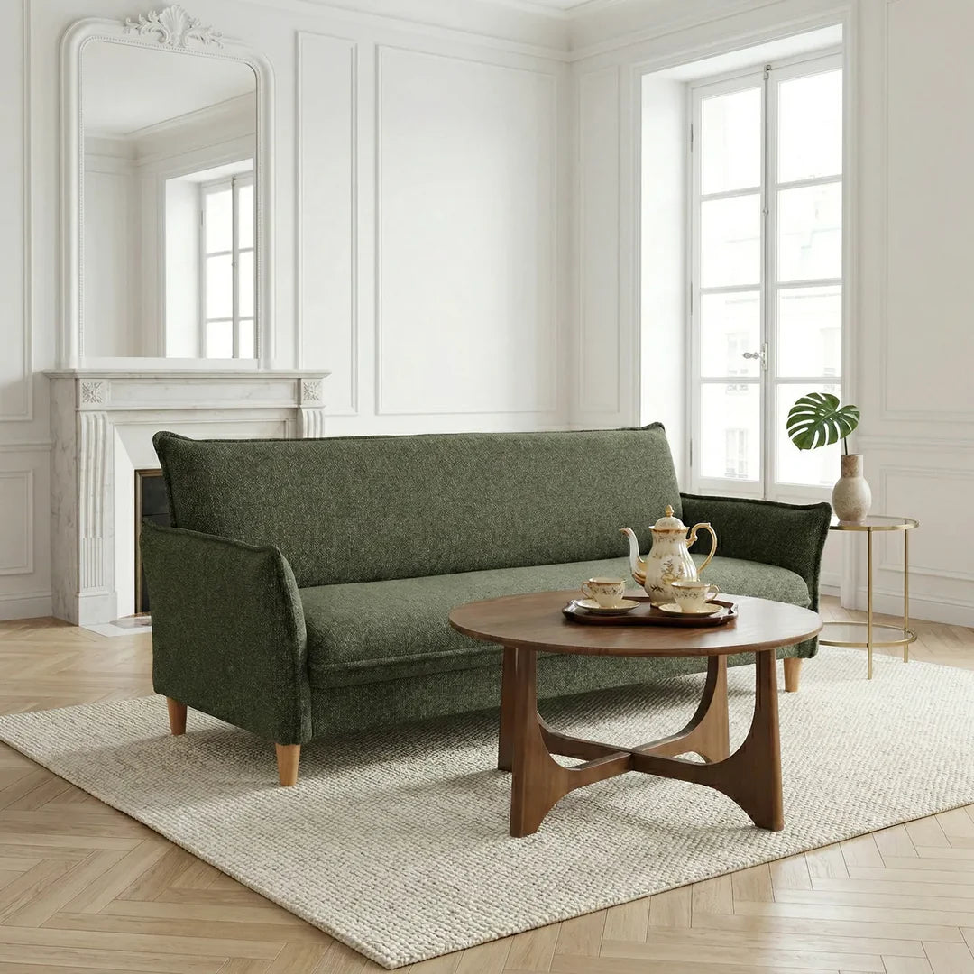 Clicto Sofa Bed (Storage) – 3 Seater | Olive Green
