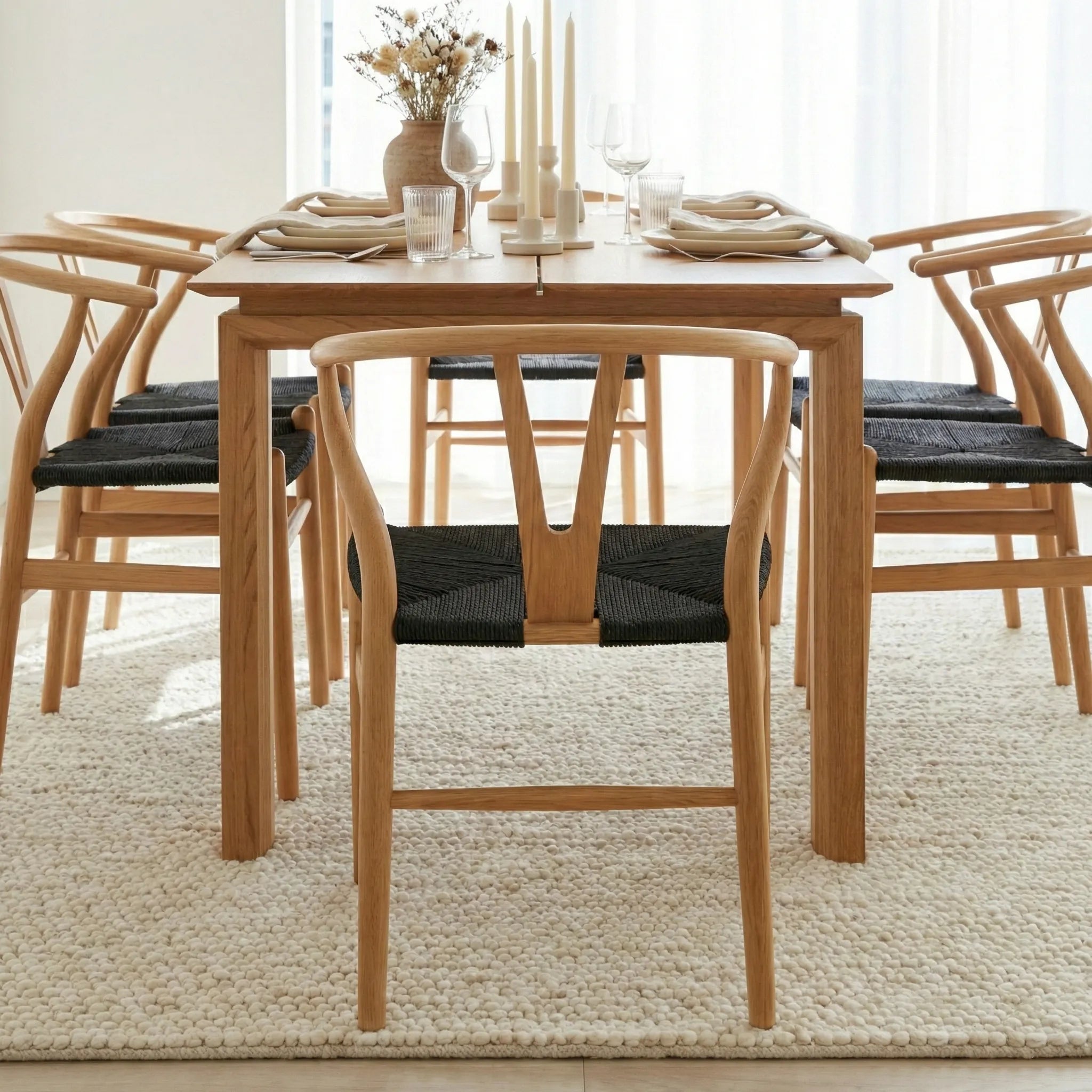 Osunba Dining Chairs – Set of 2 | Black & Natural Beech