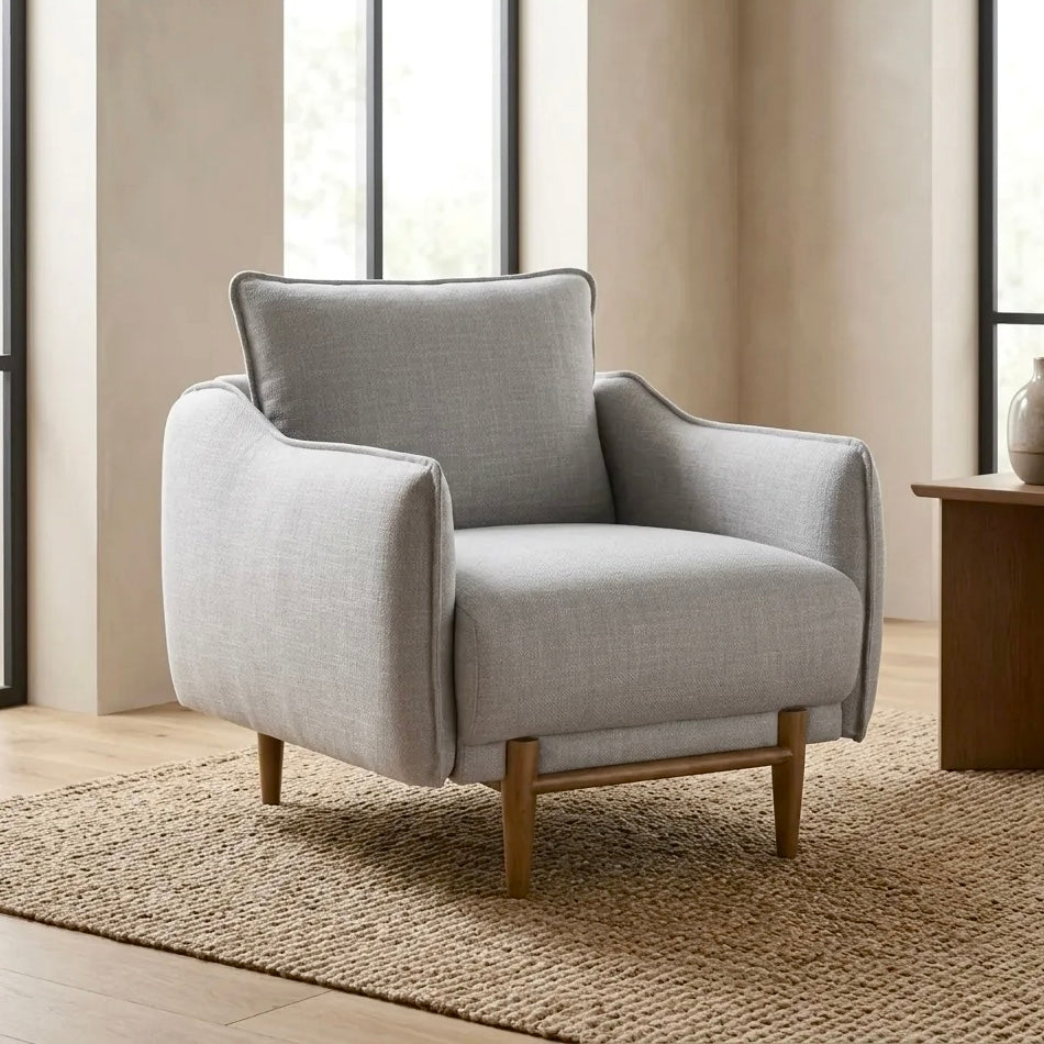 Louie Armchair – Grey | Linen