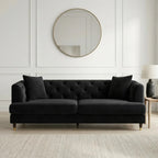 Tribeca Velvet Sofa – 3 Seater | Black