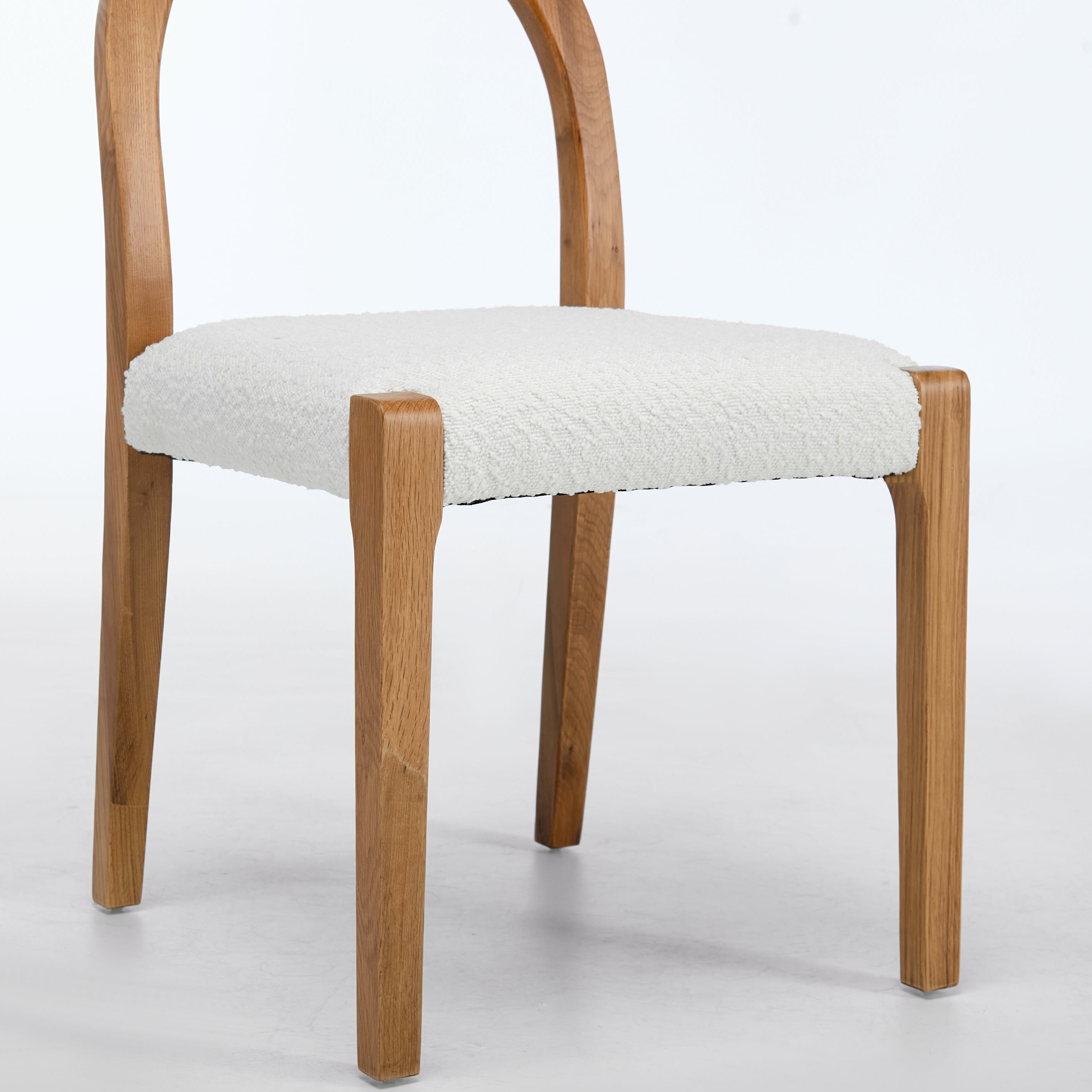 Elena Boucle Dining Chairs – Set of 2 | White