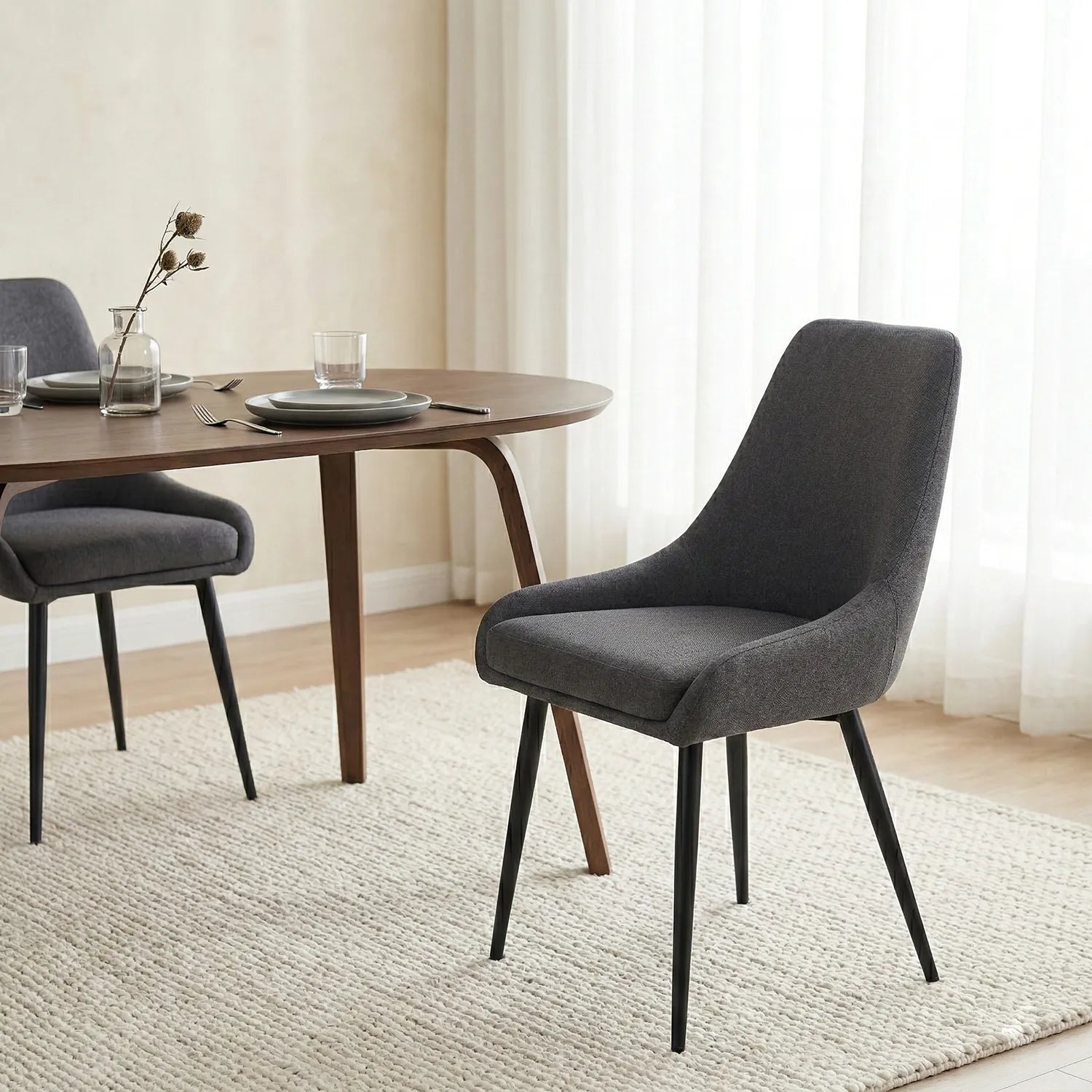 Eddy Dining Chairs – Set of 2 | Dark Grey
