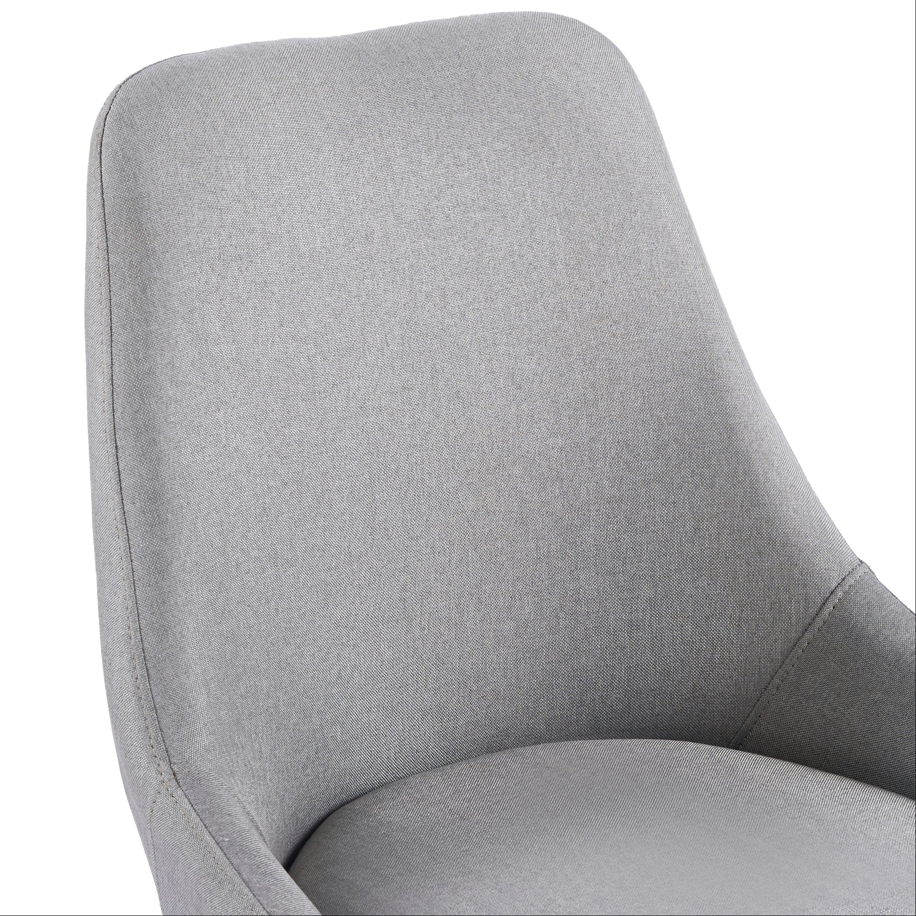 Gray upholstered chair on a white background