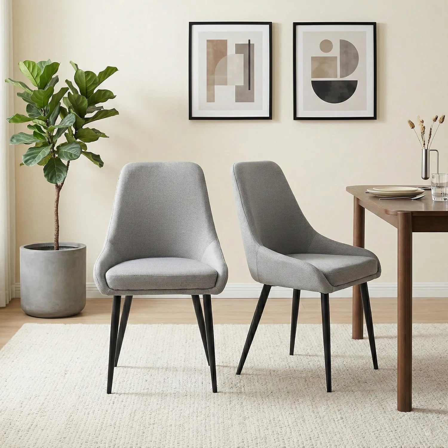 Eddy Dining Chairs – Set of 2 | Light Grey