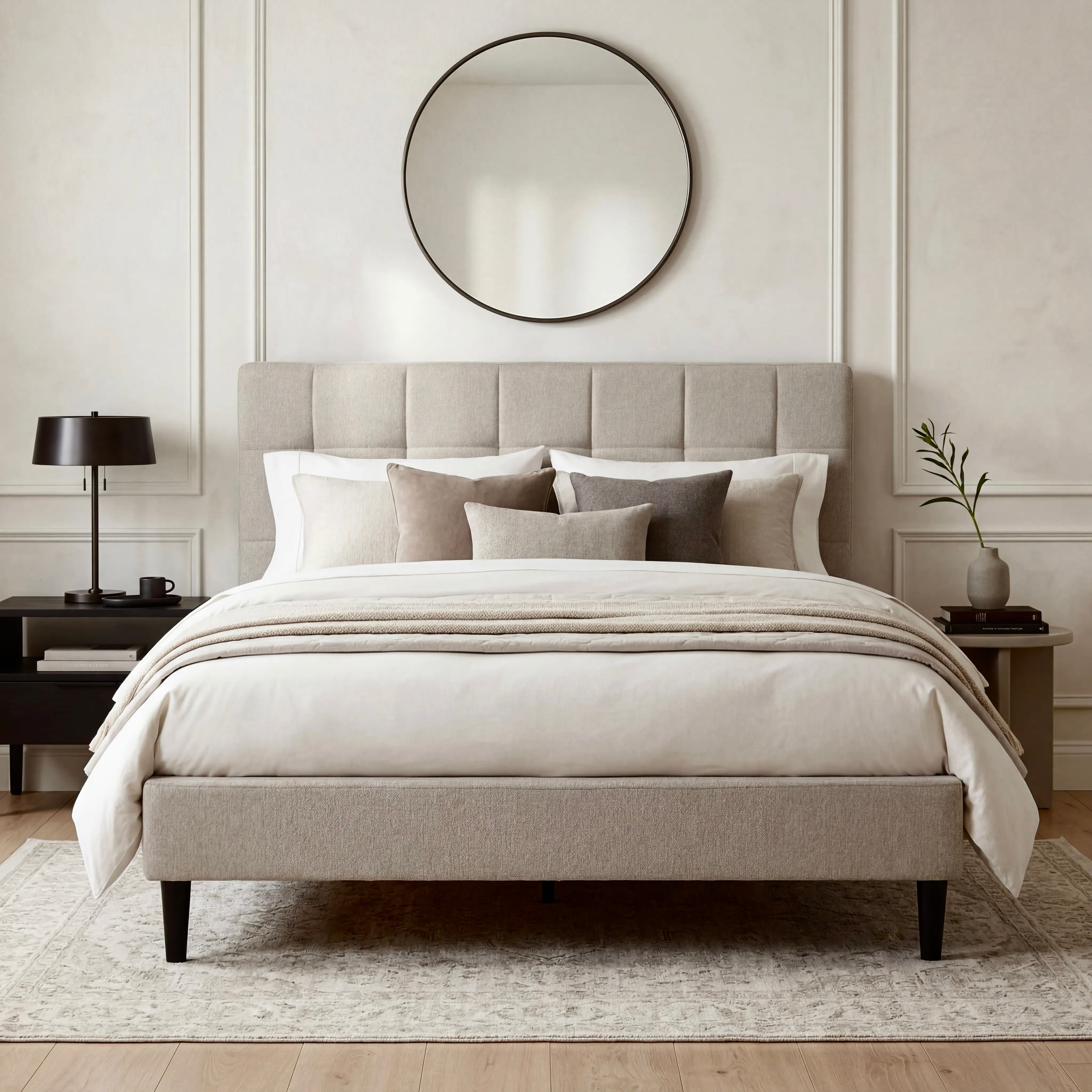 Linear Bed – Double | Beige