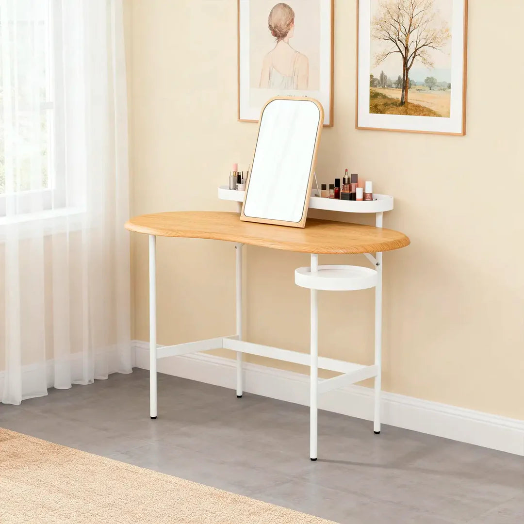 Flow  Dressing Table – Side Shelf | Natural Oak