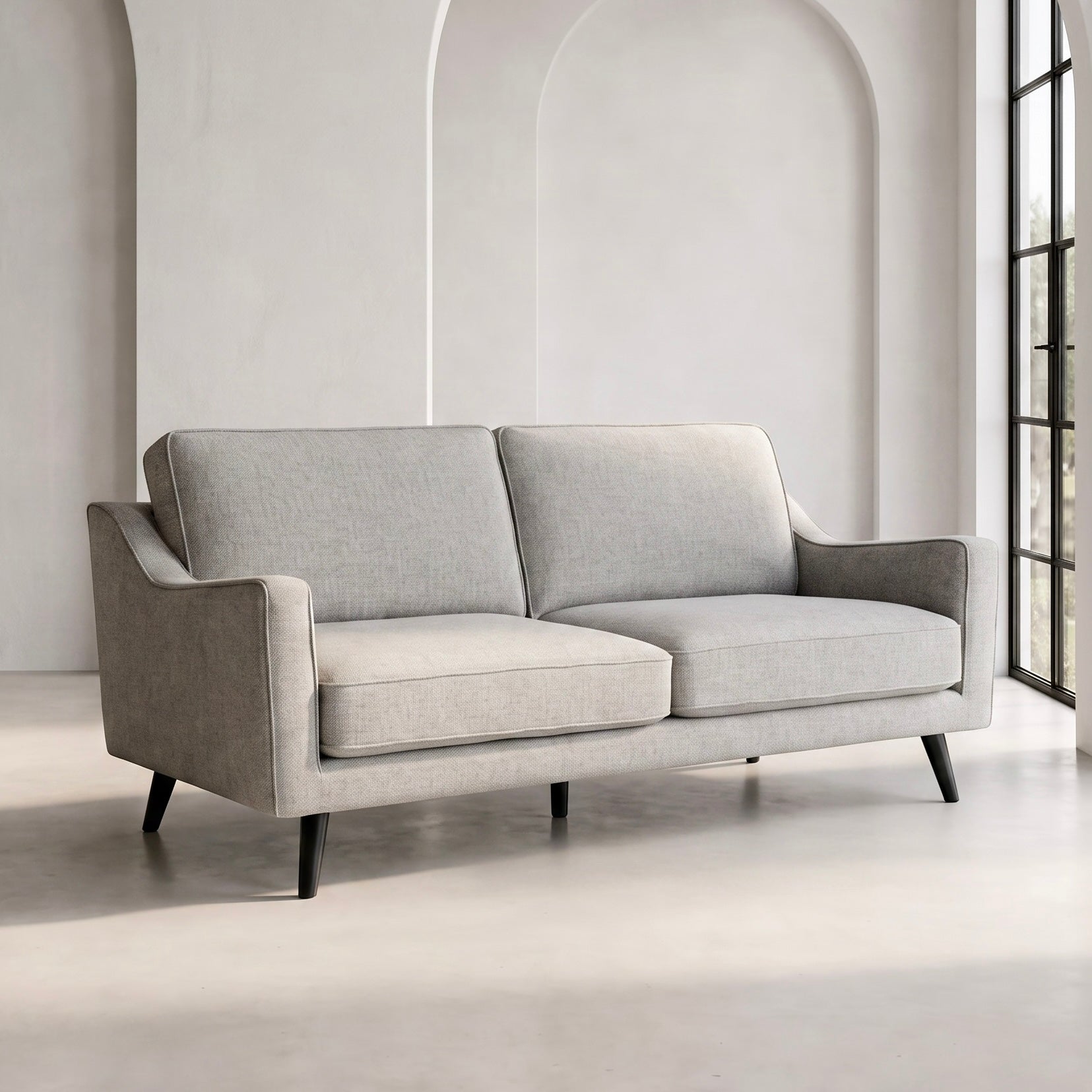 Daffy Sofa – Greige Linen | 2.5 Seater
