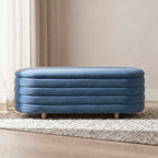 Ripple Ottoman – Blue | Velvet