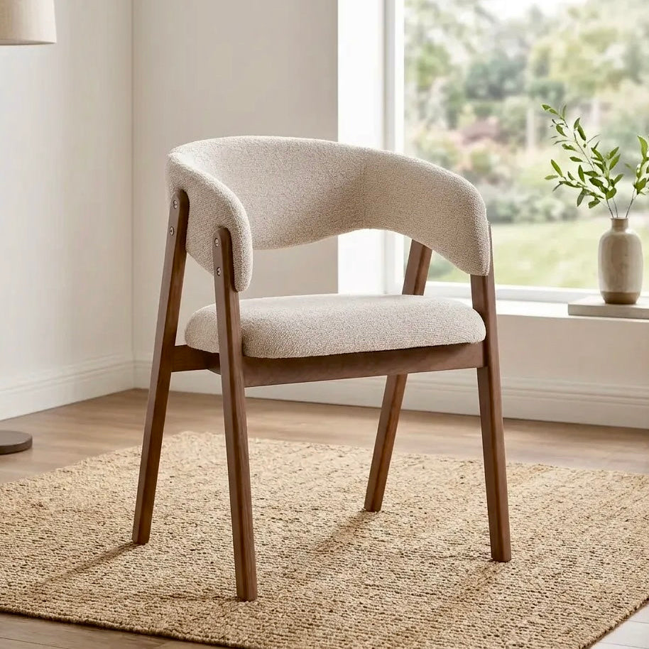 Riverton Boucle Dining Chair – Cream