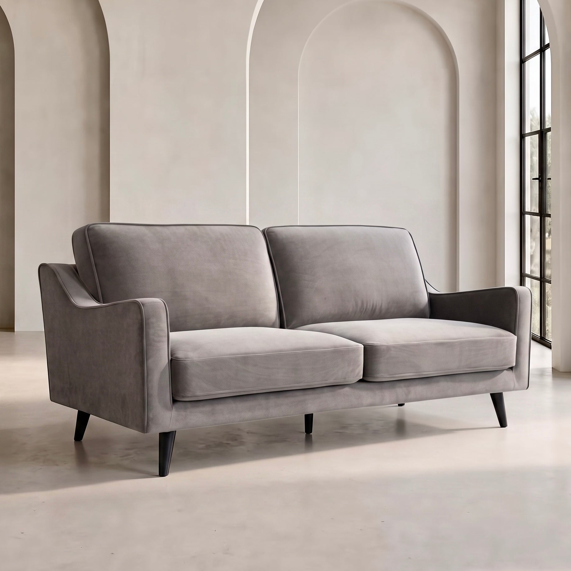 Daffy Sofa – Mink Velvet | 2.5 Seater