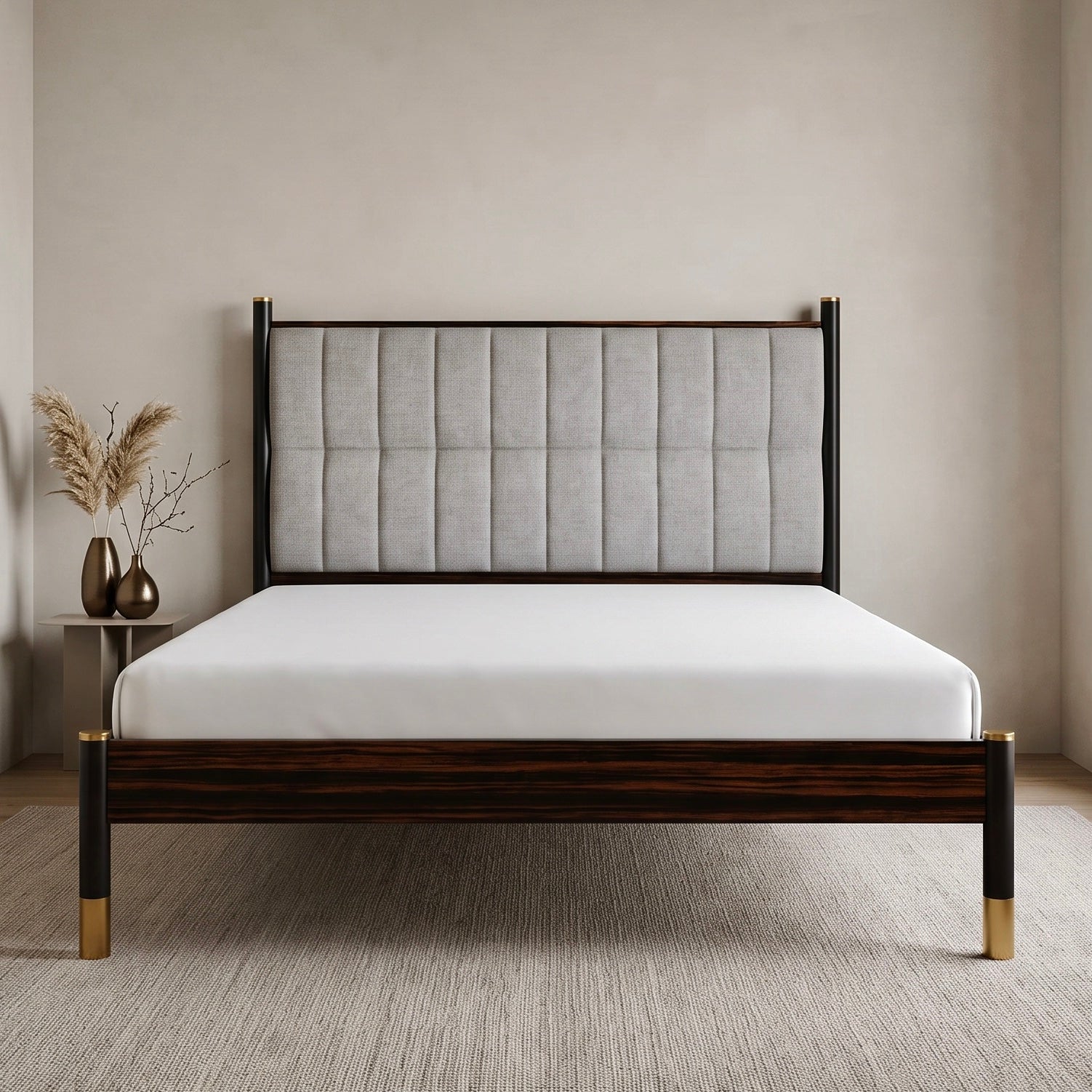 Bali Bedframe – Ebony | Grey Weave