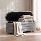 Ripple Ottoman – Dove | Velvet