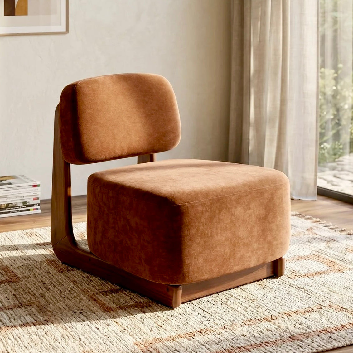 Amillo Accent Chair – Textured | Rusty Orange